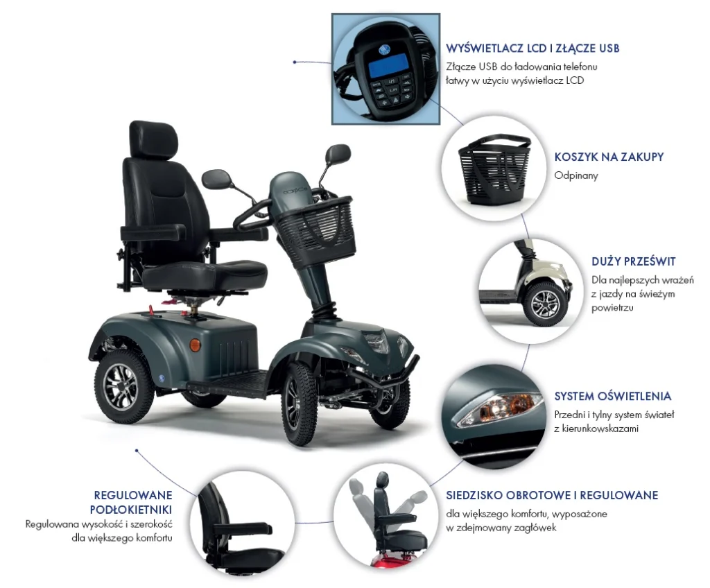 Skuter elektryczny inwalidzki wzmocniony CARPO 2 SE XD Vermeiren