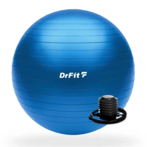 DrFit Piłka do ćwiczeń fitness i rehabilitacji z pompką elastyczna stabilizująca ø 65 niebieska