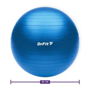 DrFit Piłka do ćwiczeń fitness i rehabilitacji z pompką elastyczna stabilizująca ø 65 niebieska
