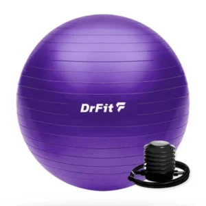 Piłka do ćwiczeń fitness i rehabilitacji z pompką elastyczna stabilizująca ø55 fioletowa DrFit