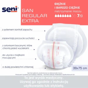 Pieluchy anatomiczne Seni San Regular Extra