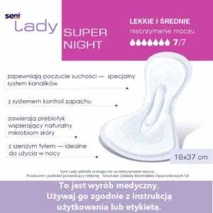 Wkładki urologiczne dla kobiet Seni Lady Super Night