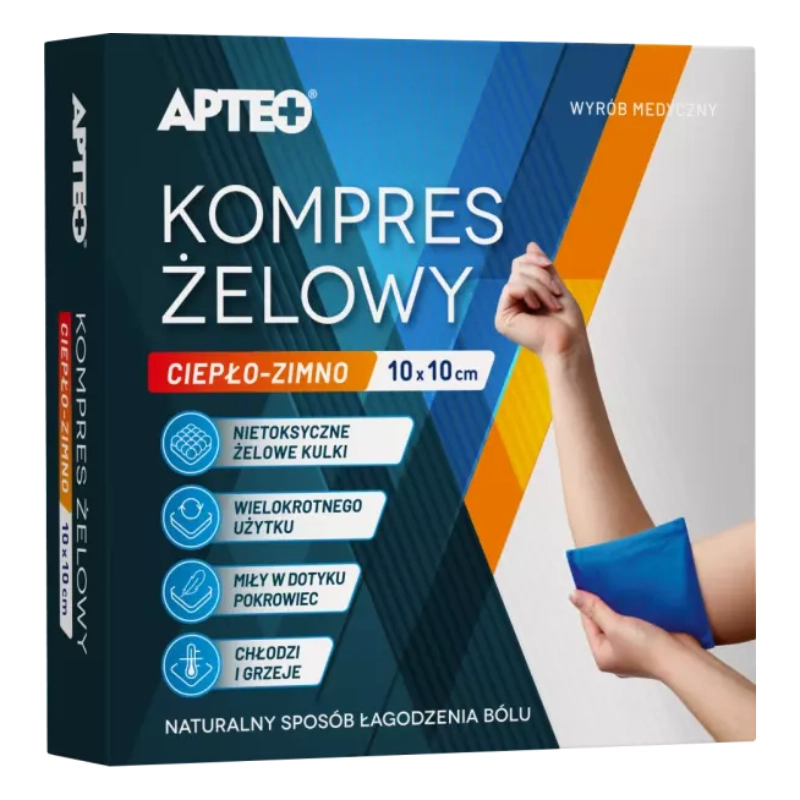 Kompres żelowy ciepło–zimno 10 × 10 cm Apteo