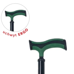 Laska inwalidzka aluminiowa z miękkim uchwytem ERGO AR-014E Zielona – Armedical