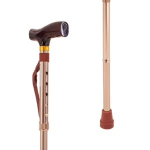 Laska inwalidzka składana aluminiowa RF-520 Brązowa – Reha Fund