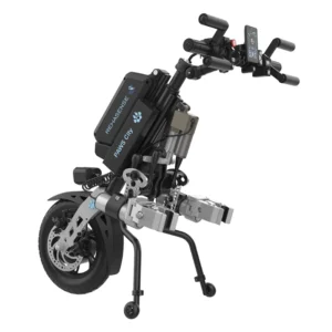 Przystawka elektryczna do wózka Rehasense PAWS City 12″ – podłączanie automatyczne, kierownica Tetra, szerokość ramy 295–540 mm