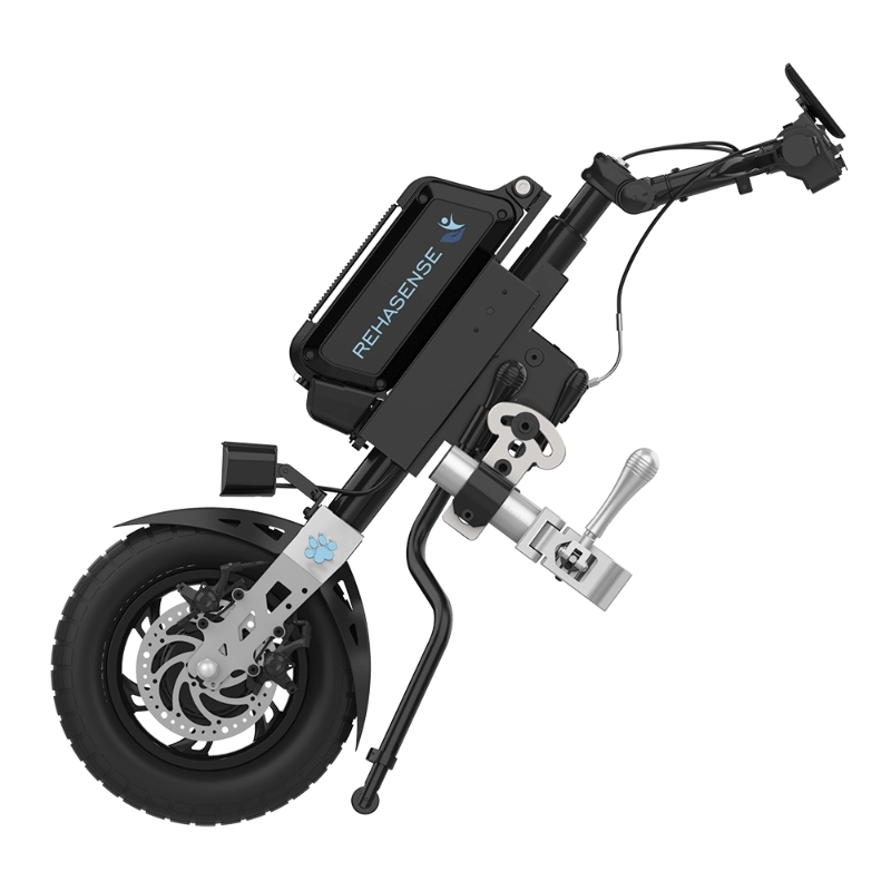 Przystawka elektryczna do wózka Rehasense PAWS City 14″ – podłączanie automatyczne, kierownica standardowa, rama 295–540 mm