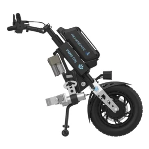 Przystawka elektryczna do wózka Rehasense PAWS City 14″ – podłączanie automatyczne, kierownica Tetra, rama 295–540 mm