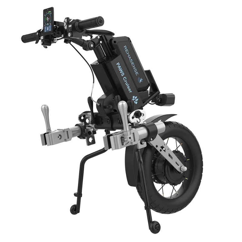 Przystawka elektryczna do wózka Rehasense PAWS Cruiser 16″ – podłączanie ręczne, kierownica standardowa, rama 295–540 mm