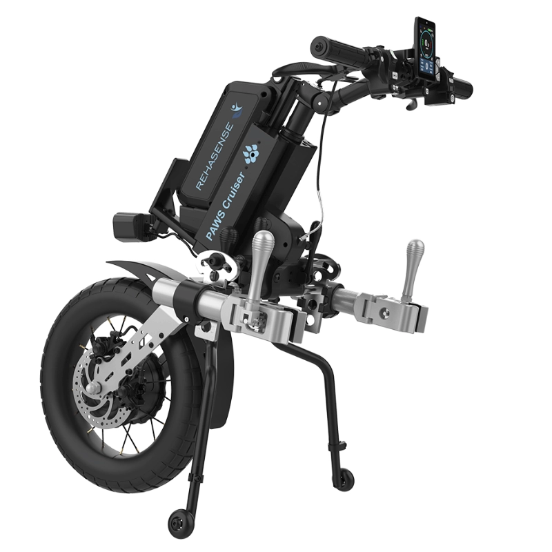 Przystawka elektryczna do wózka Rehasense PAWS Cruiser 16″ – podłączanie ręczne, kierownica standardowa, rama 295–540 mm