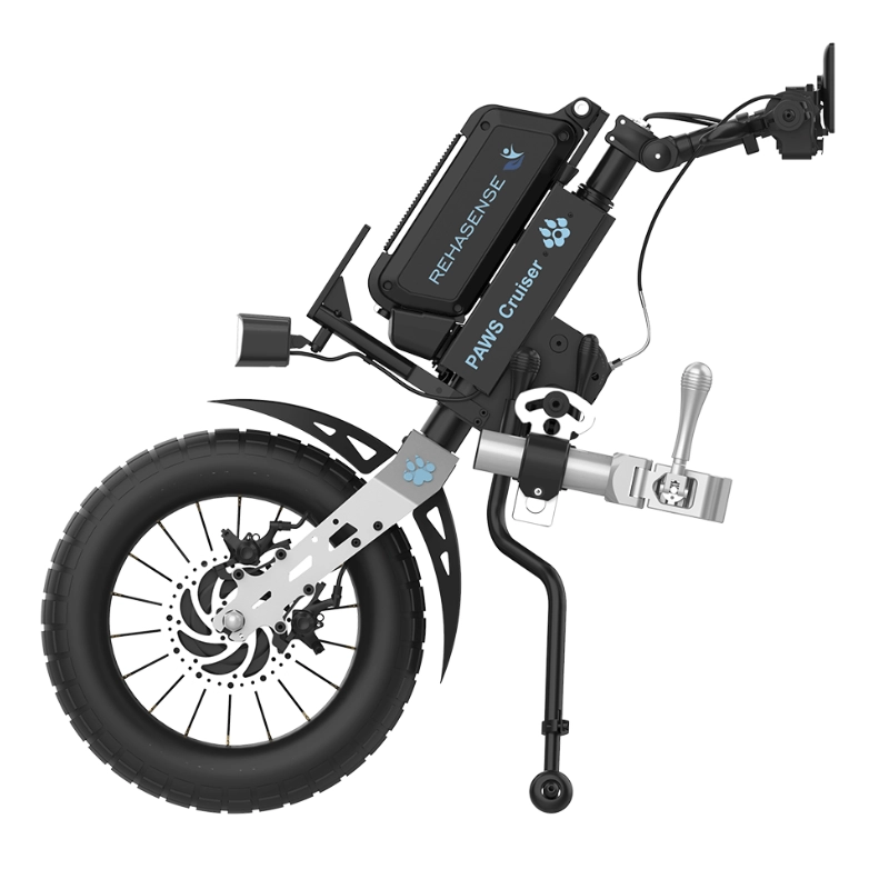Przystawka elektryczna do wózka Rehasense PAWS Cruiser 16″ – podłączanie ręczne, kierownica standardowa, rama 295–540 mm