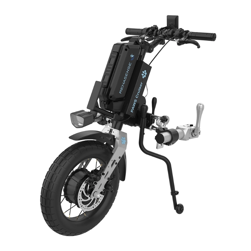 Przystawka elektryczna do wózka Rehasense PAWS Cruiser 16″ – podłączanie ręczne, kierownica standardowa, rama 295–540 mm