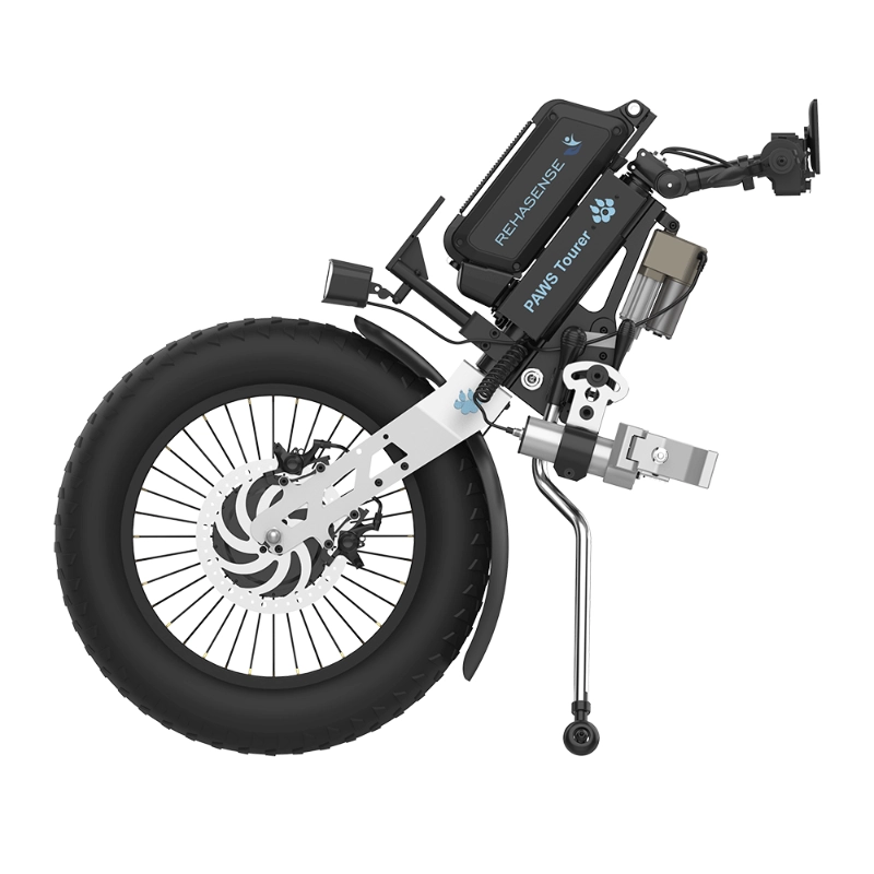 Przystawka elektryczna do wózka Rehasense PAWS Tourer 20″ Fat Tyre – automatyczne podłączanie, standardowa kierownica, szerokość ramy 295–540 mm