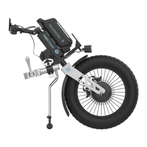 Przystawka elektryczna do wózka Rehasense PAWS Tourer 20″ × 4″ FAT – podłączanie ręczne, kierownica standardowa, rama 295–540 mm
