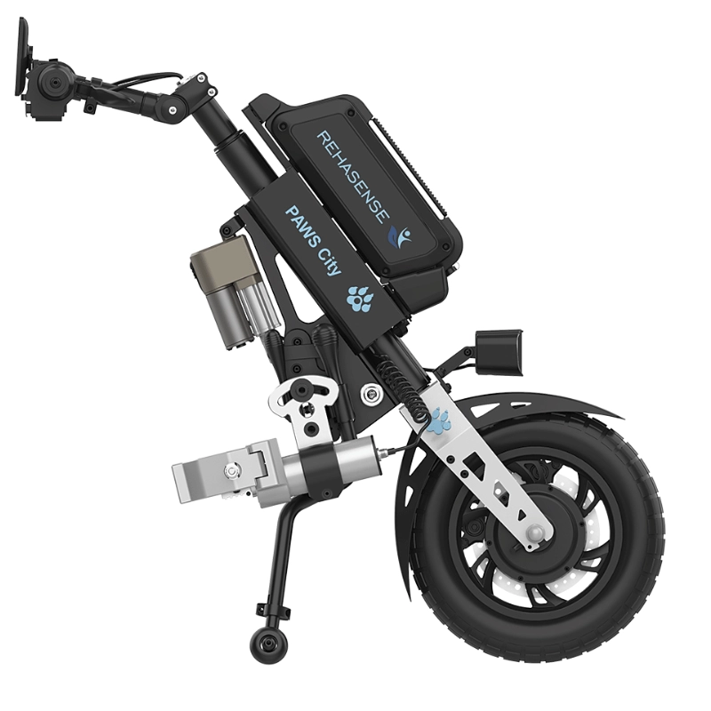 Przystawka elektryczna do wózka Rehasense PAWS City 12″ – podłączanie automatyczne, kierownica standardowa, rama 295–540 mm