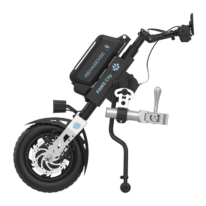 Przystawka elektryczna do wózka Rehasense PAWS City 12″ – podłączanie ręczne, kierownica standardowa, rama 295–540 mm
