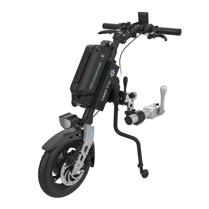 Przystawka elektryczna do wózka Rehasense PAWS City 12″ – podłączanie ręczne, kierownica standardowa, rama 295–540 mm