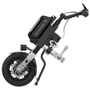 Przystawka elektryczna do wózka Rehasense PAWS City 14″ – podłączanie ręczne, kierownica standardowa, rama 240–300 mm