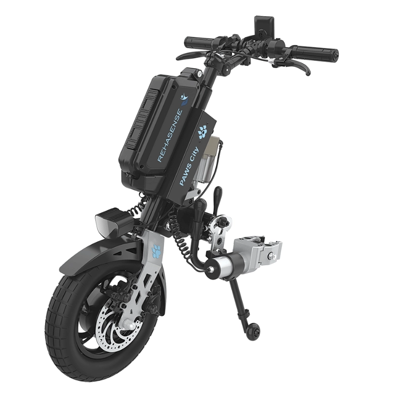 Przystawka elektryczna do wózka Rehasense PAWS City 14″ – podłączanie ręczne, kierownica standardowa, rama 240–300 mm
