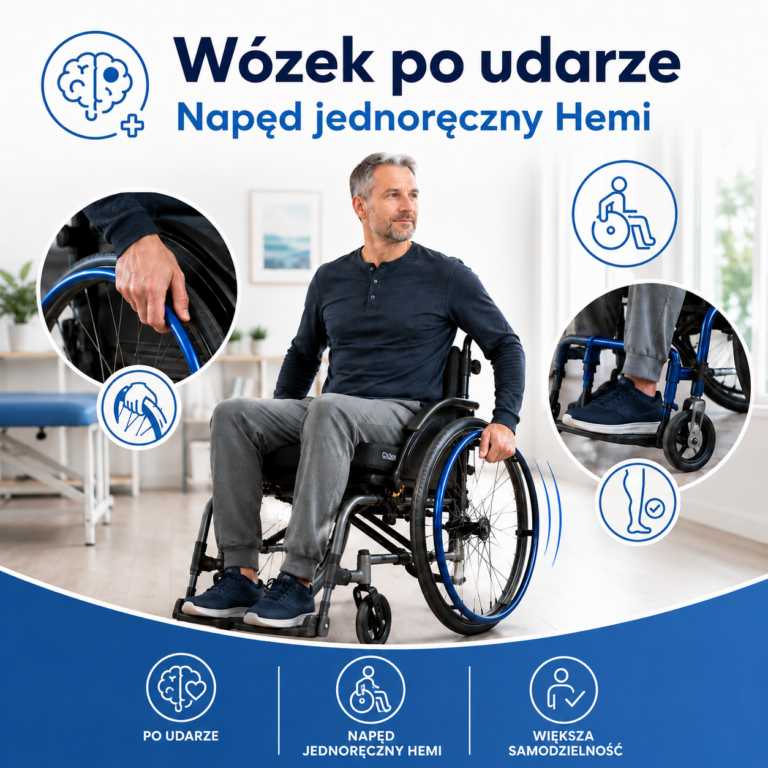 Wózek inwalidzki po udarze. Jak dobrać wózek z napędem jednoręcznym