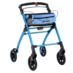 Podpórka inwalidzka 4-kołowa Jaguar Rollator Mobilex – lekki aluminiowy chodzik pokojowy z tacą i torbą