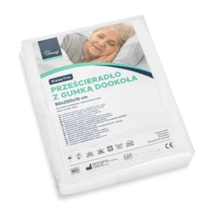 Nieprzemakalne prześcieradło medyczne z gumką dookoła SleepTim 90x200x15 cm