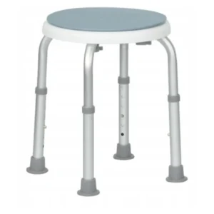 Aluminiowy obrotowy taboret pod prysznic i do wanny (1) Aluminiowy obrotowy taboret pod prysznic i do wanny – Okrągły stołek kąpielowy udźwig 150 kg